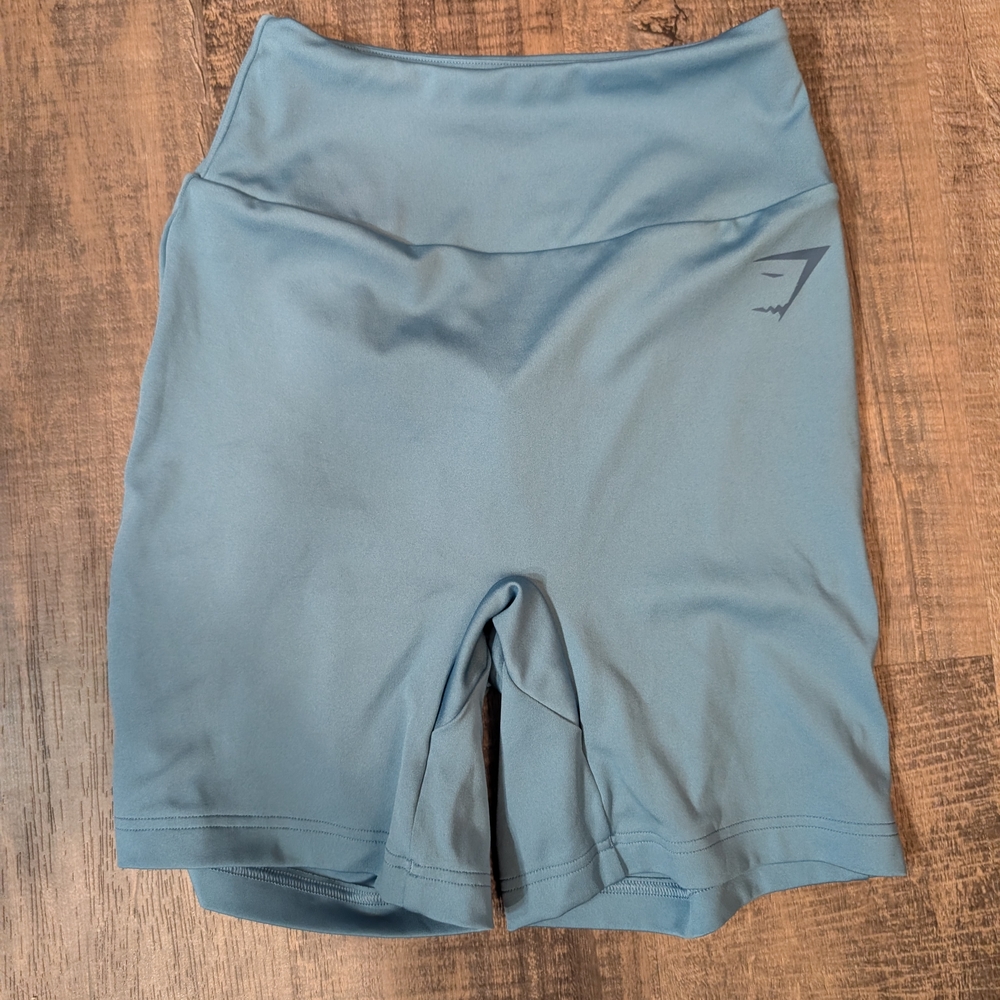 Gym Shark Reps Power Tight Shorts in Coastal Blue XS